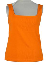 Dámský oranžový žebrovaný top 