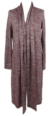 Dámský vínový melírovaný úpletový cardigán 