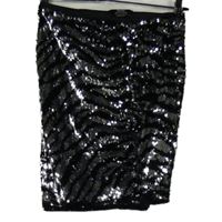 Dámská černo-stříbrná flitrová sukně Bershka 