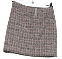 Nové - Dámská světlerůžovo-černá kostkovaná pletená sukně Asos 