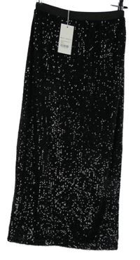 Nové - Dámská černá flitrová midi sukně Marc Angelo 