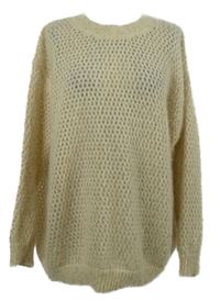 Dámský béžový třpytivý vzorovaný průsvitný svetr Primark 