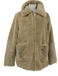 Dámská béžová kožešinová bunda New Look