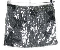 Dámská stříbrná flitrová sukně s hvězdami Shein 