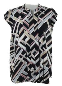 Dámská černo-barevná vzorovaná halenka s plisováním Katies 