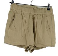Dámské béžové volné lněné kraťasy Hollister 