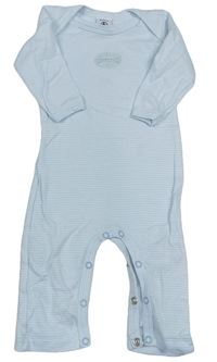 Modro-bílý pruhovaný overal s potiskem Petit bateau