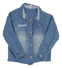 Světlemodrá šisovaná košile riflového vzhledu Civil 