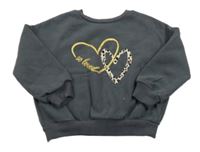 Šedá oversize mikina se srdíčky George