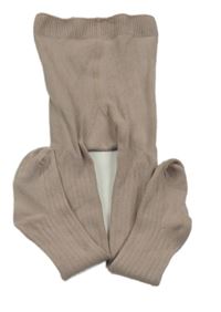 Hnědé žebrované punčocháče