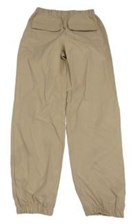 Béžové šusťákové cargo cuff kalhoty Shein