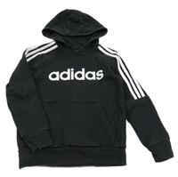 Černá mikina s logem a kapucí Adidas