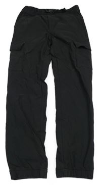 Černé šusťákové podšité cargo kalhoty GAP