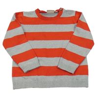 Červeno-šedý pruhovaný svetr Tom Tailor