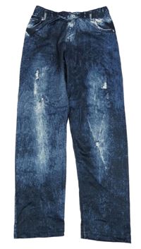 Modré legíny riflové vzhledu 