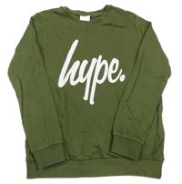 Khaki mikina s logem hype