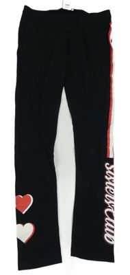 ČErné legíny s proužkem a srdíčky Primigi