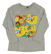 Šedé triko s medvídkem Pudsey George