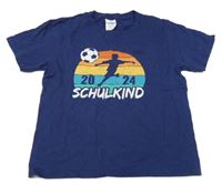 Modré tričko s potiskem 