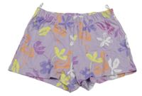 Fialové bavlněné kraťasy s plameňáky C&A