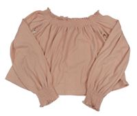 Světlerůžová crop halenka 