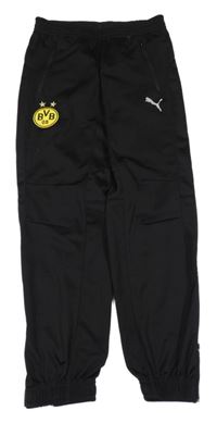 Černé fotbalové cuff tepláky - Borussia Dortmund Puma