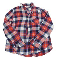 Červeno-modro-bílá kostkovaná halenka zn. H&M