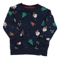 Tmavomodrá mikina se Santou zn. Primark