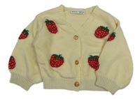 Vanilkový propínací svetr s jahodami zn. Shein