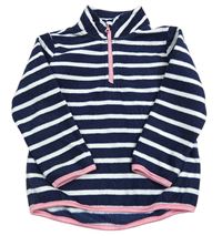 Tmavomodro-bílá pruhovaná fleecová mikina F&F