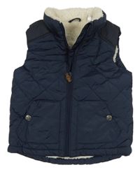 Tmavomodrá šusťáková prošívaná zateplená vesta OVS