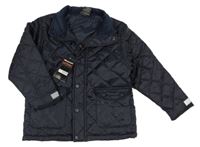 Nové - Tmavomodrá prošívaná šusťáková zateplená bunda Result