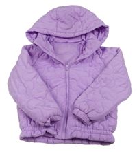 Levandulová propínací šusťáková zateplená bunda s kapucí St. Bernard