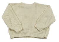 Smetanový žinylkový svetr H&M