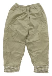 Béžové sametové zateplené kalhoty 