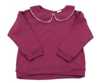 Vínová mikina s límečkem