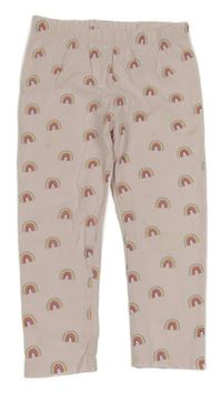 Světlerůžové legíny s duhami Topolino