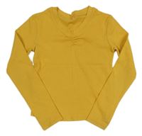 Žluté žebrované triko George 