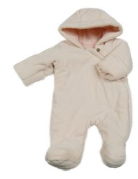 Světlerůžová sametová žebrovaná zateplená kombinéza s kapucí Tu