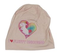 Světlerůžová bavlněná čepice s jednorožcem