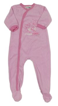 Světlerůžový froté overal se myškou a zajícem Ergee