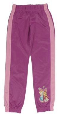 Růžové sportovní tepláky s pruhem - Ledové království Disney