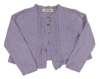 Lila crop propínací svetr 