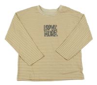 Béžové pruhované triko s nápisem Matalan