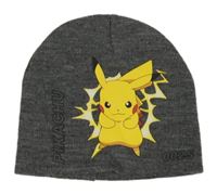 Tmavošedá čepice s Pikachu 