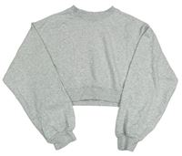 Šedá melírovaná crop mikina H&M