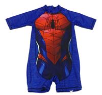 Tmavomodro-červený UV kraťasový overal se Spider-manem Marvel