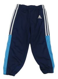 Tmavomodré sportovní kalhoty s logem Adidas