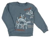 Modrošedá mikina s dinosaury zn. Nutmeg