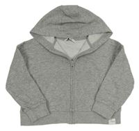 Šedá melírovaná oversize crop mikina s kapucí George 